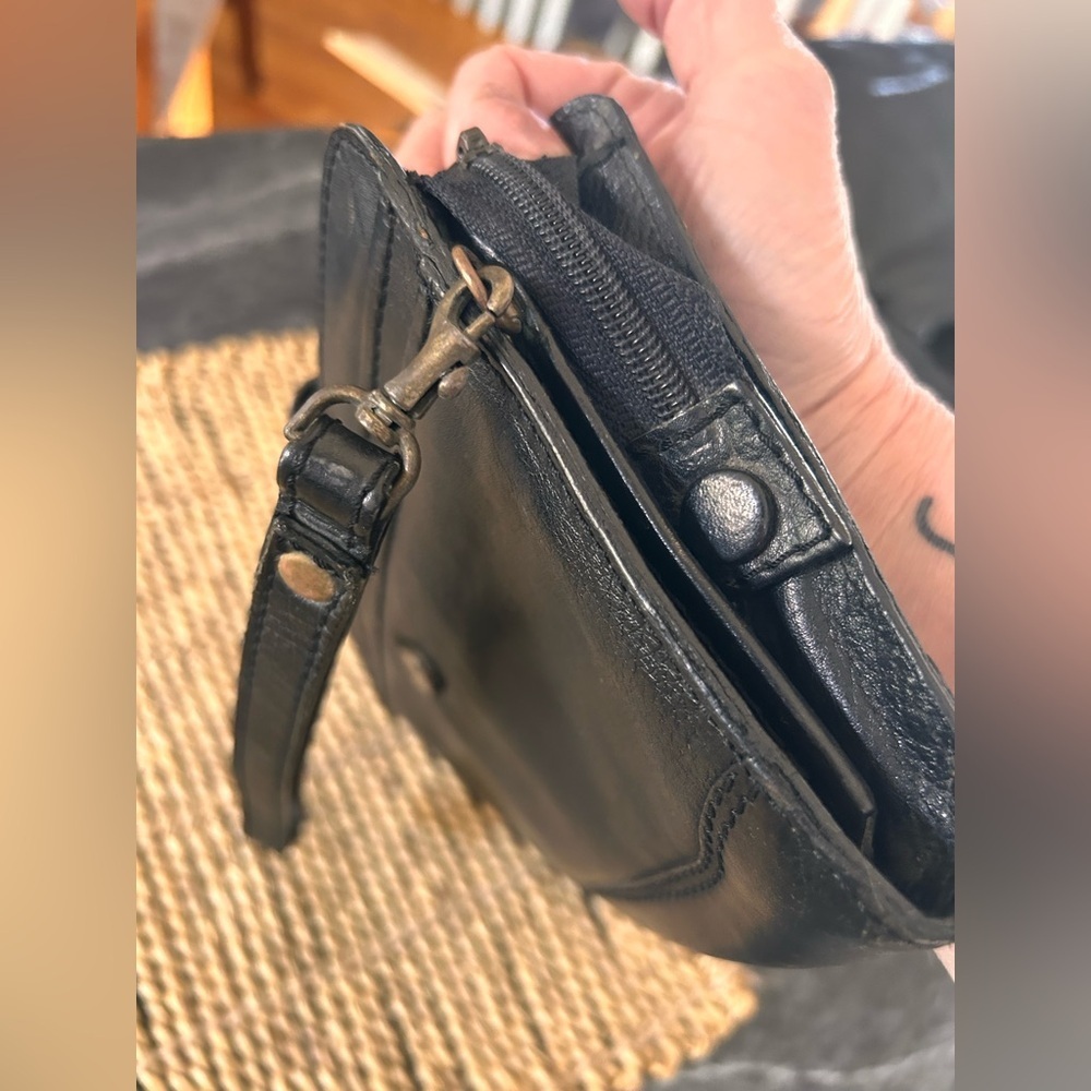 Leather clutch with wristlet - Picture 15 of 16